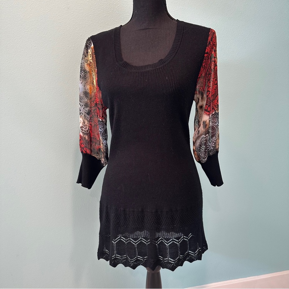 Alberto Makali mixed media tunic sweater